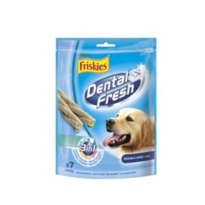 Зоомагазин zoomag.bg Лакомство за куче "Friskies Dental Fresh" 3в1 за средни породи 180гр.
