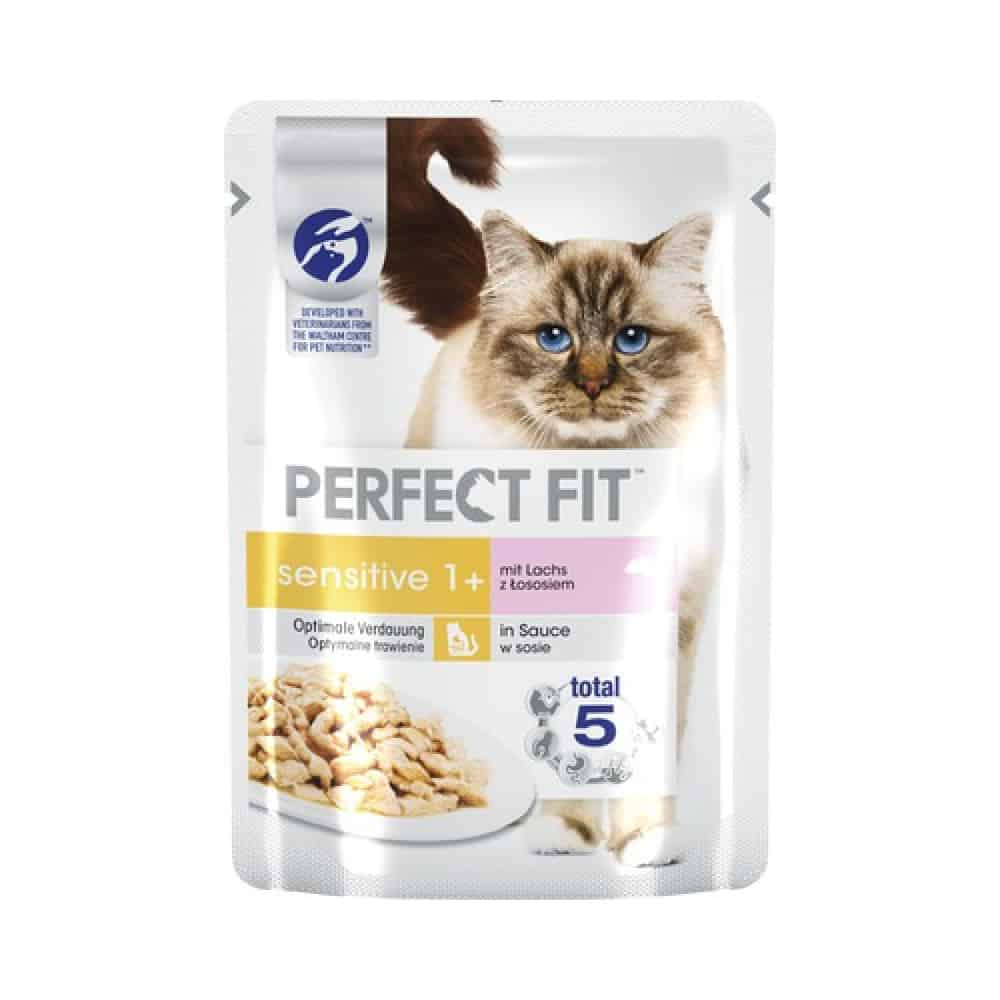 Perfect fit пауч за котки със сьомга SENSITIVE 85гр - Зоомаг.бг