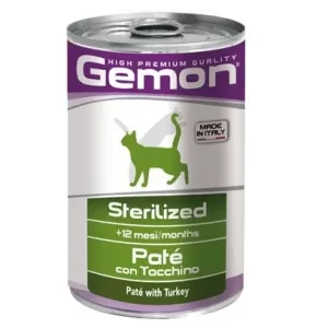 zoomag.bg Консерва GEMON STERILIZED за кастрирани котки, пастет пуешко, 400 g