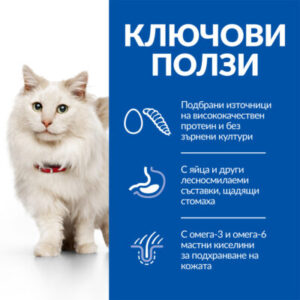 zoomag.bg Hill’s Science Plan Adult Cat Hypoallergenic с яйца и протеин от насекоми – без зърнени култури – хипоалергенна суха храна за котки