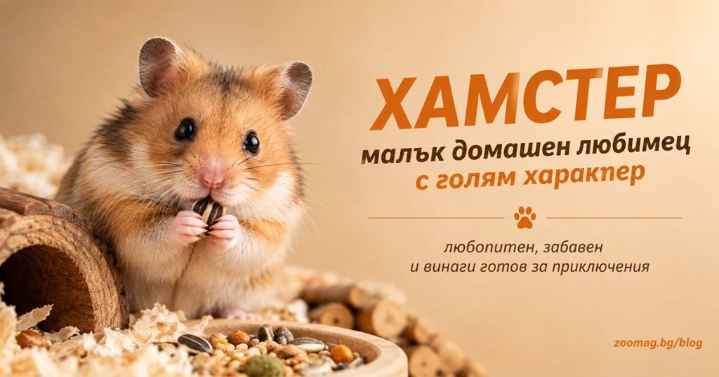Хамстер – малък домашен любимец с голям характер. zoomag.bg