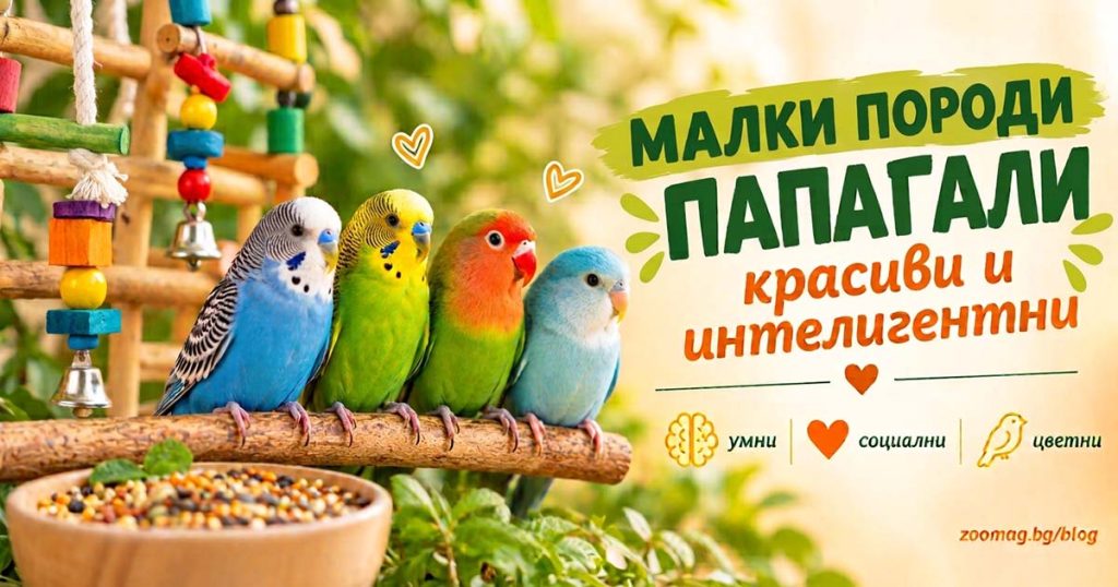 Малки породи папагали - красиви и интелигентни. Научете повече за отглеждането на вълнист папагал, неразделки, джуджета, корели - zoomag.bg