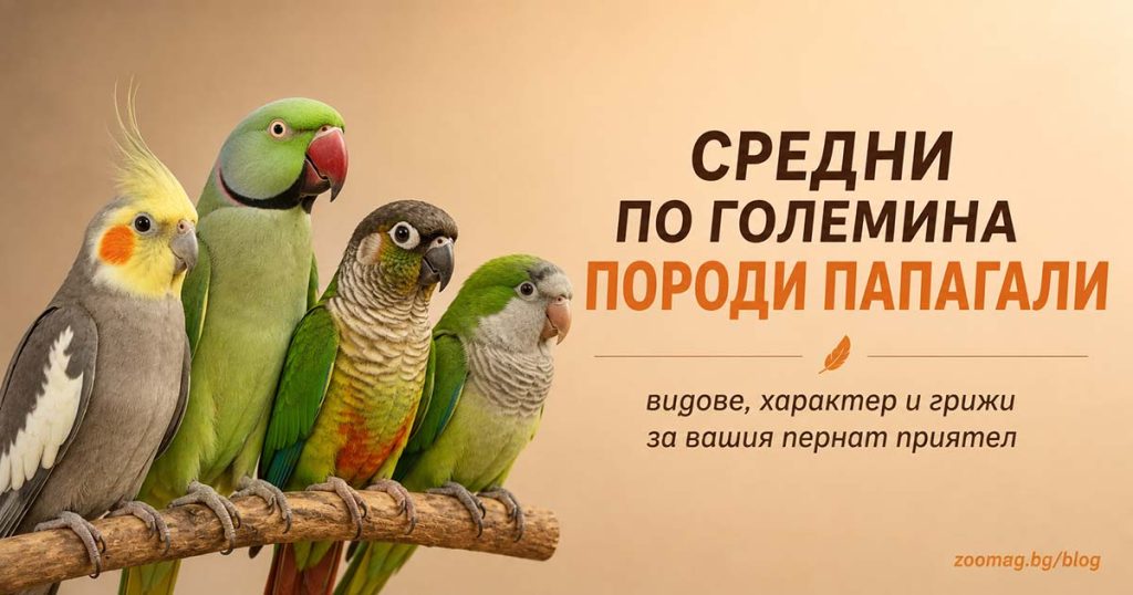 zoomag.bg - средни пороли папагали. Кой е подходящият за вашия дом